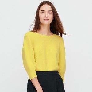 Uniqlo 3D Cotton Balloon 3/4 Sleeve Sweater M NWT